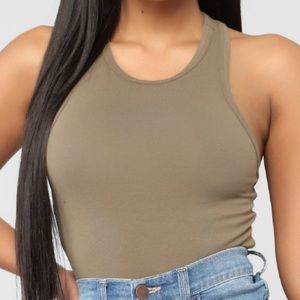 Not So Basic Crop Tank - Olive